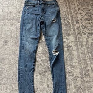 Express Women's Ripped Skinny Jeans in Blue size 0